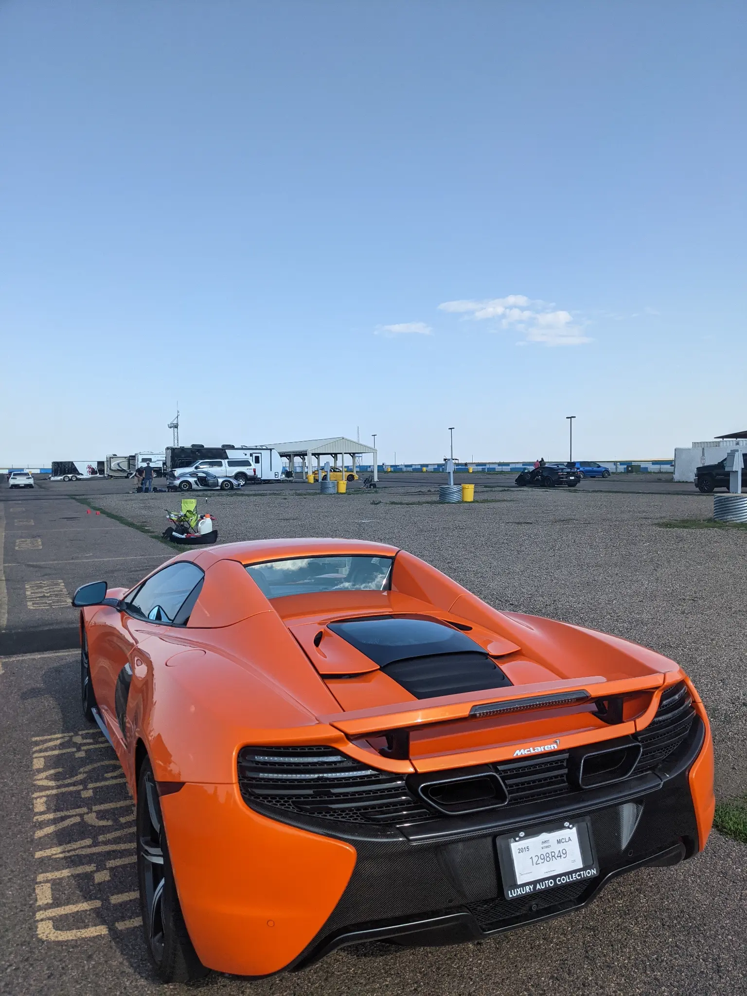 Orange McLaren 650S at a Dadbod Carmod open-lapping day.
